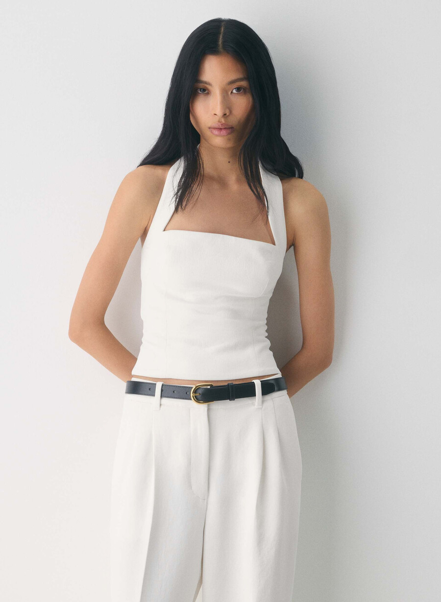 whisper halter top - crepette light birch