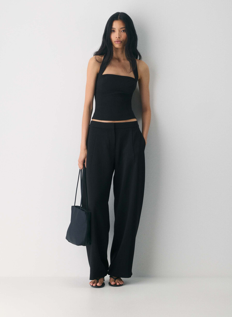 whisper halter top - crepette schwarz