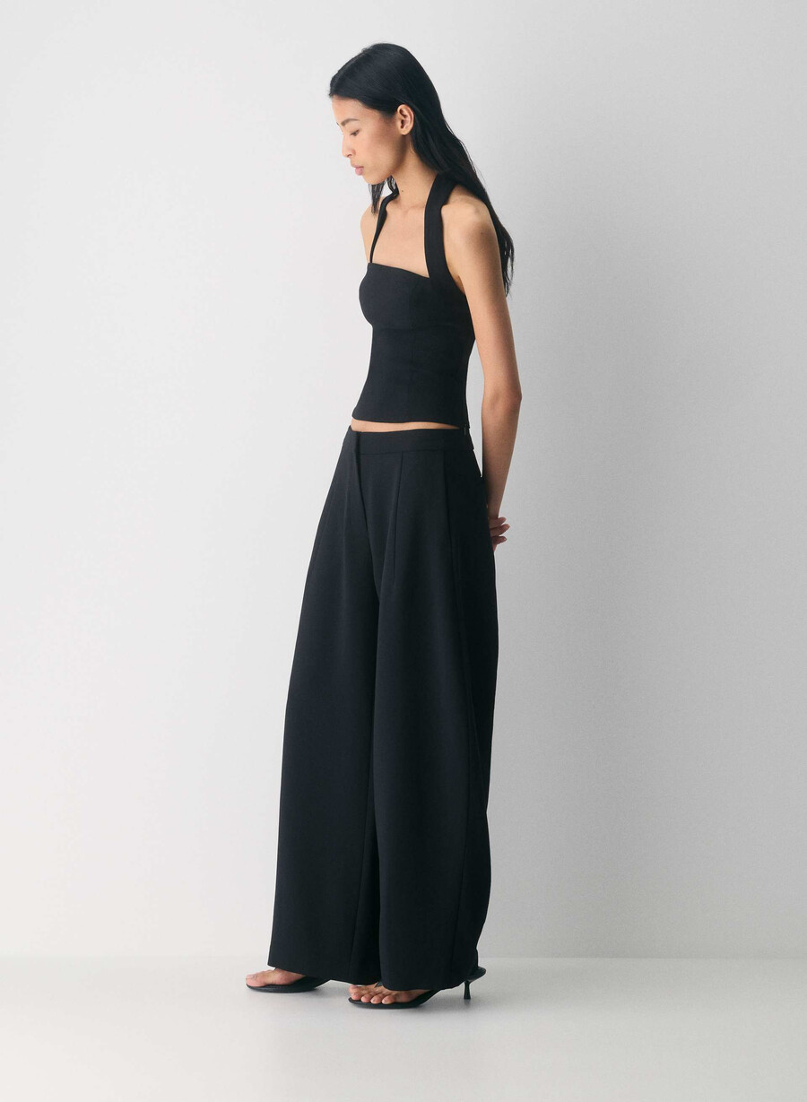 whisper halter top - crepette schwarz