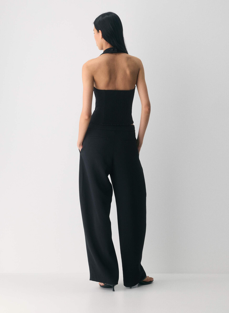 whisper halter top - crepette schwarz