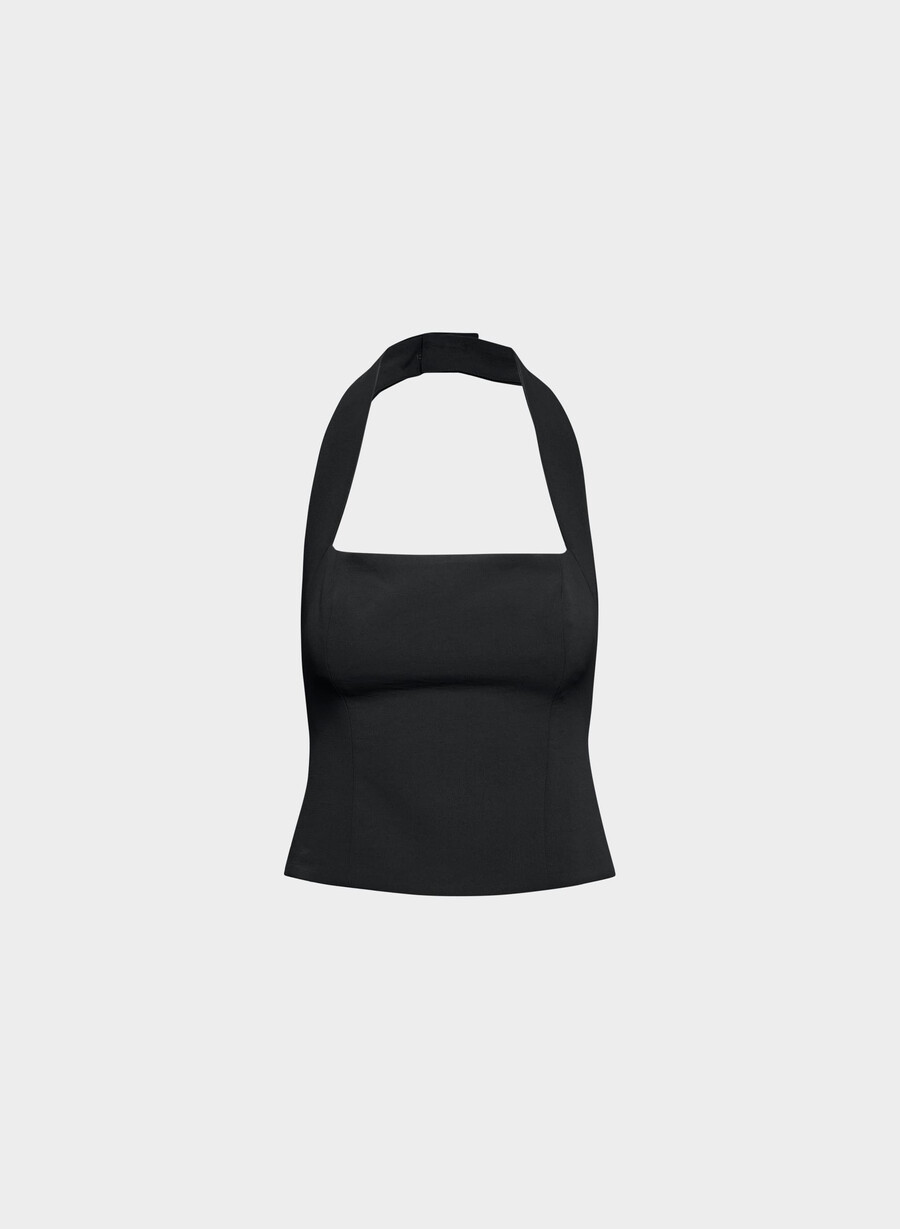 whisper halter top - crepette schwarz
