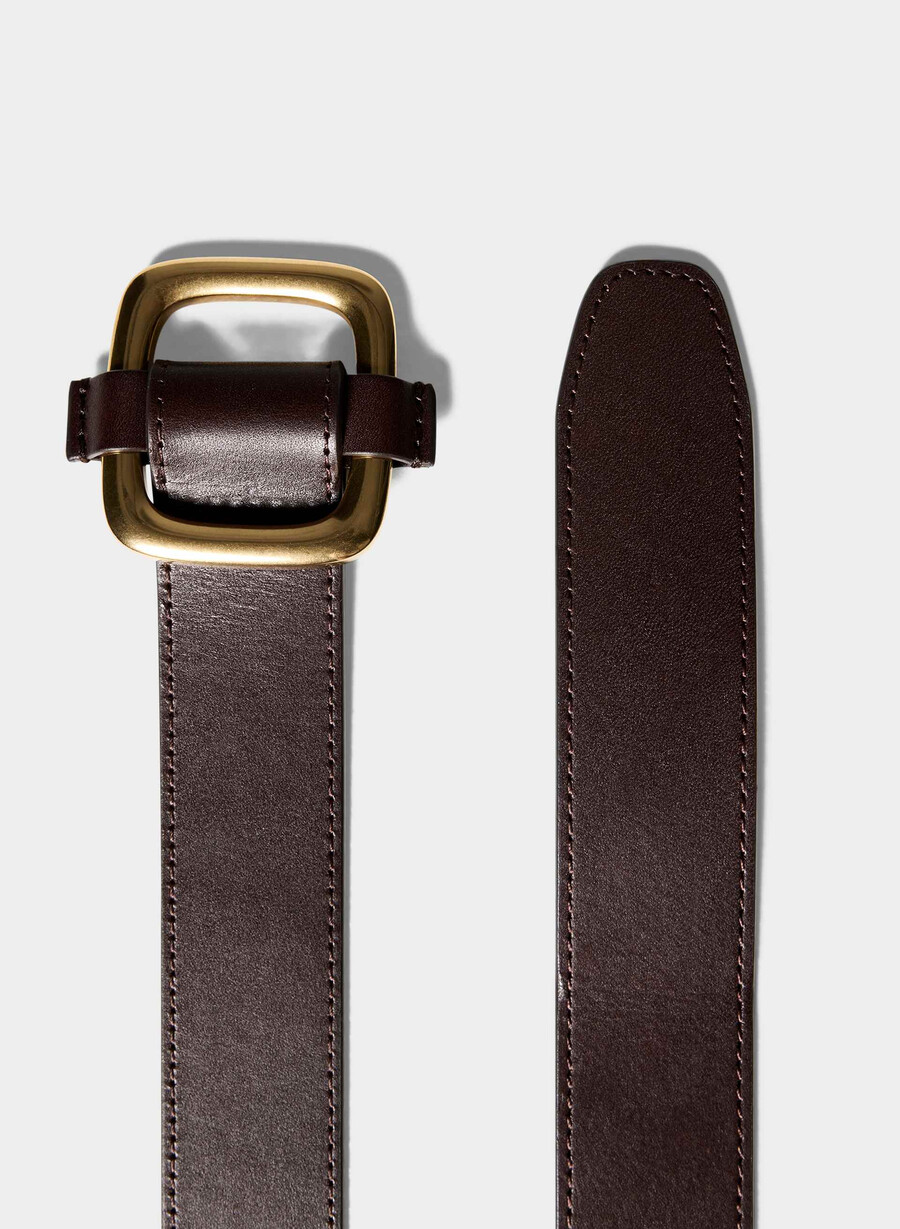 schiebegürtel aus massivem messing und leder manor browngold