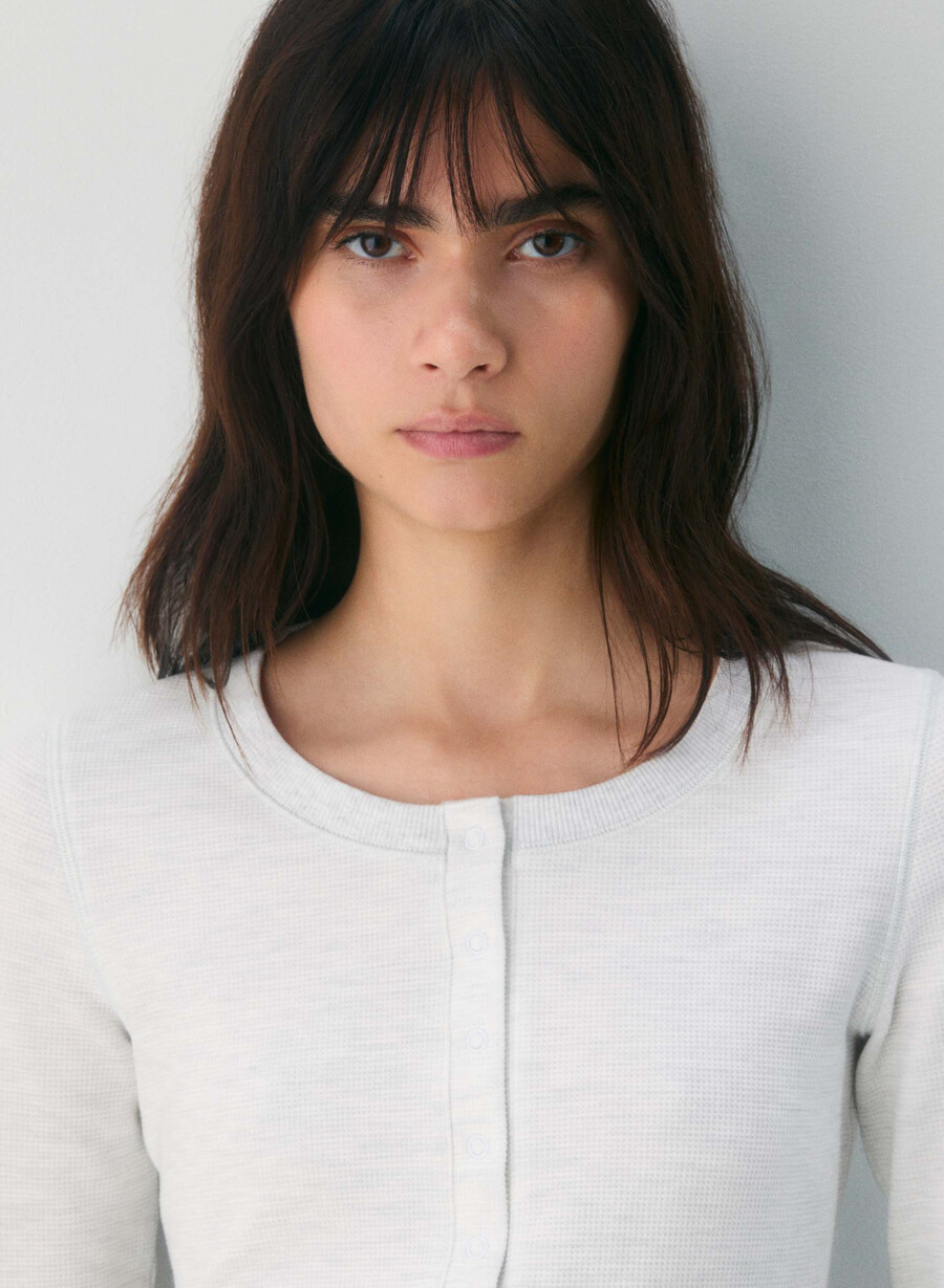 neues wafflex mazzy langarmshirt heather cloud white