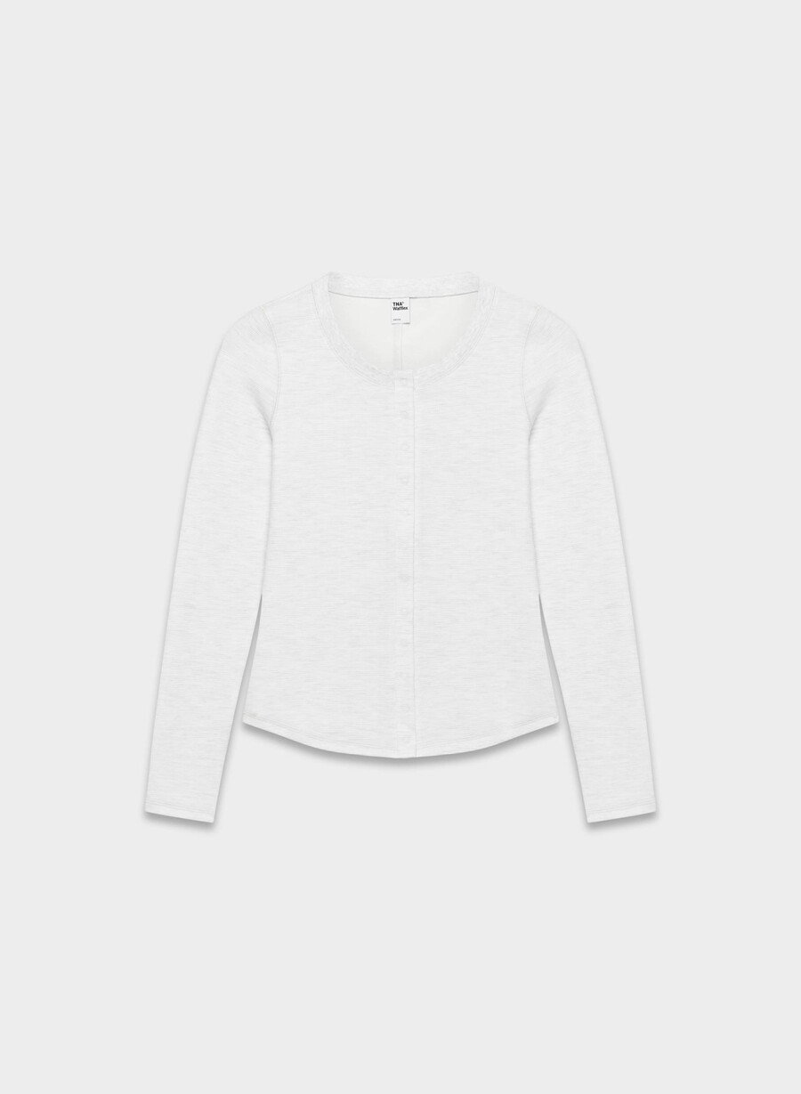 neues wafflex mazzy langarmshirt heather cloud white