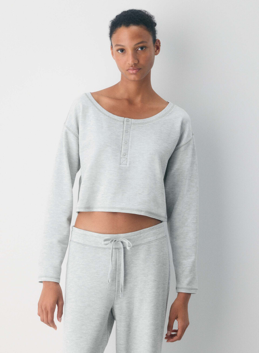 neues wafflex lush langarmshirt heather cloud white