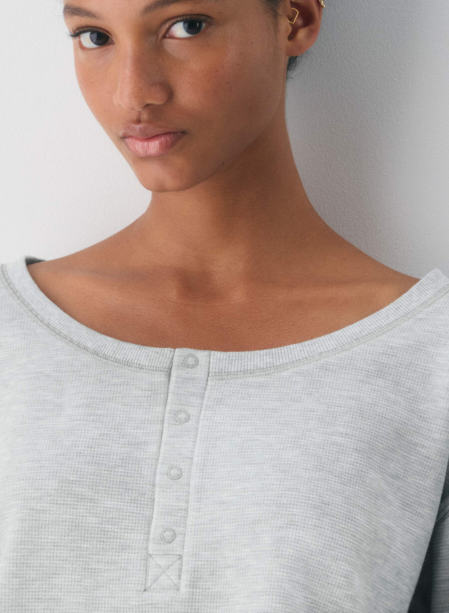 neues wafflex lush langarmshirt heather cloud white