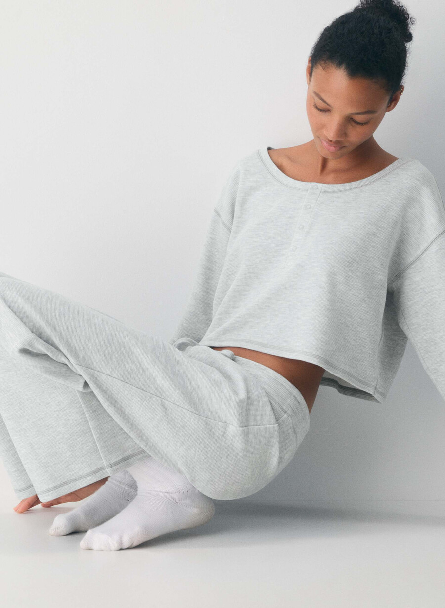 neues wafflex lush langarmshirt heather cloud white