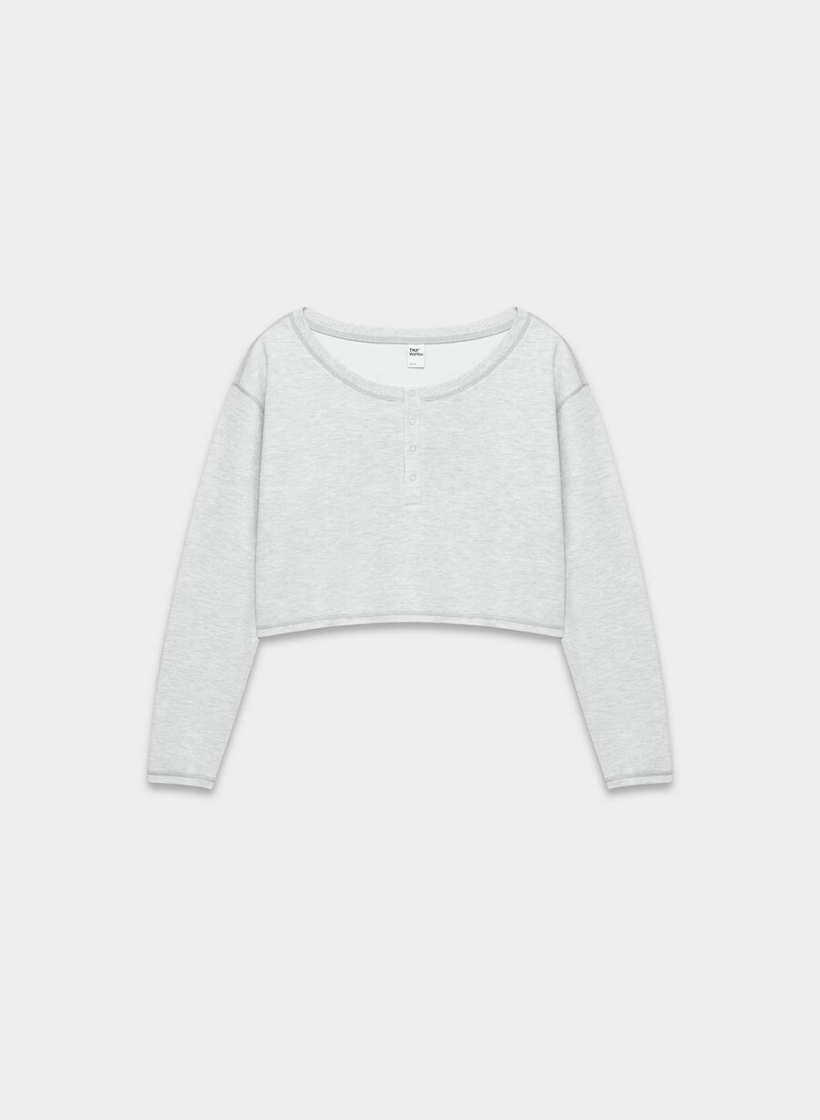 neues wafflex lush langarmshirt heather cloud white