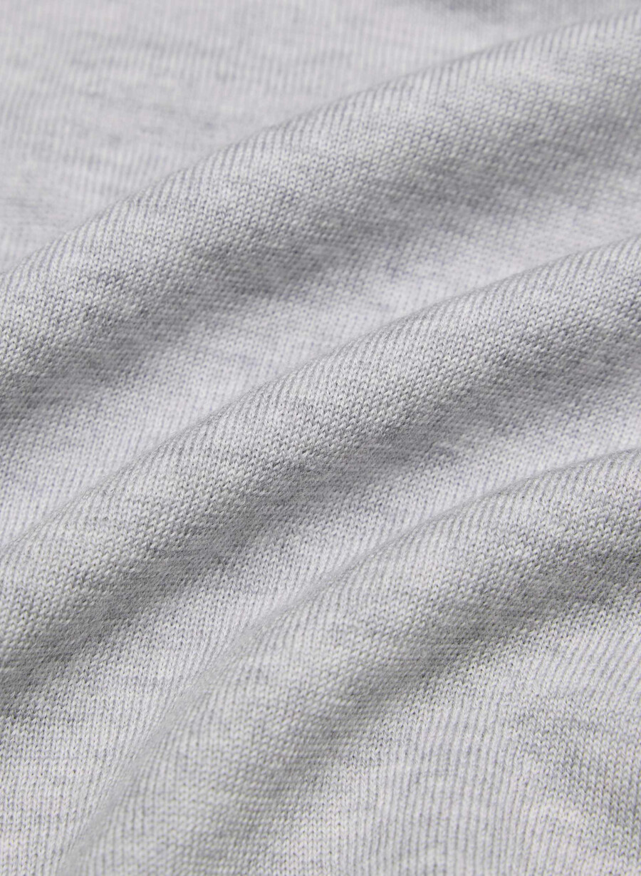feiner merinowollpullover mit rundhalsausschnitt meliertes chrom