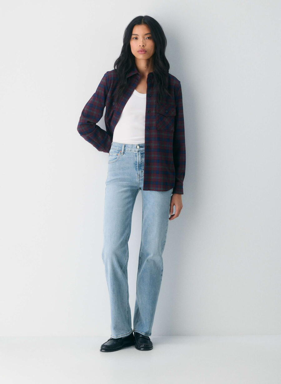 denim forum die 90er-jahre-snatched-hi-rise-straight-jeans 7 yrs bleu taboo