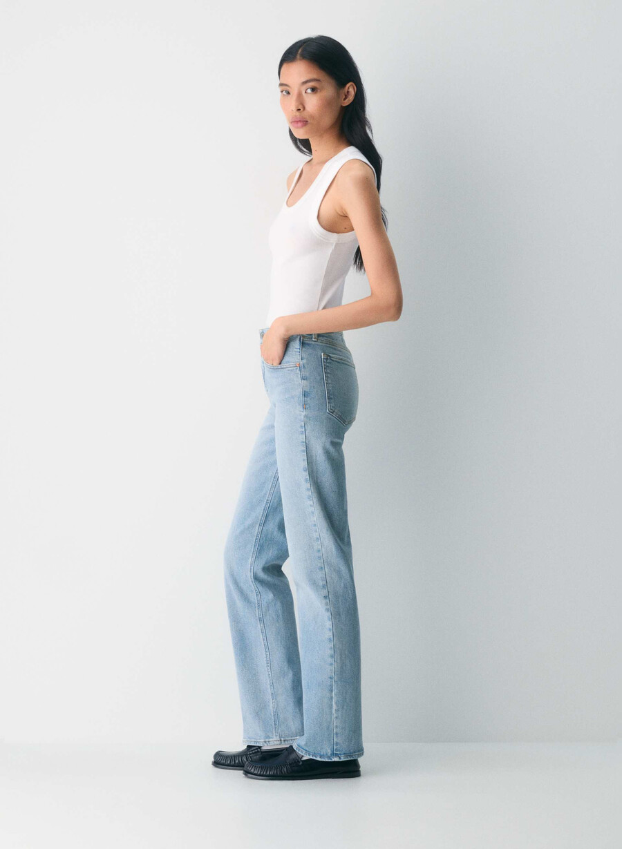 denim forum die 90er-jahre-snatched-hi-rise-straight-jeans 7 yrs bleu taboo