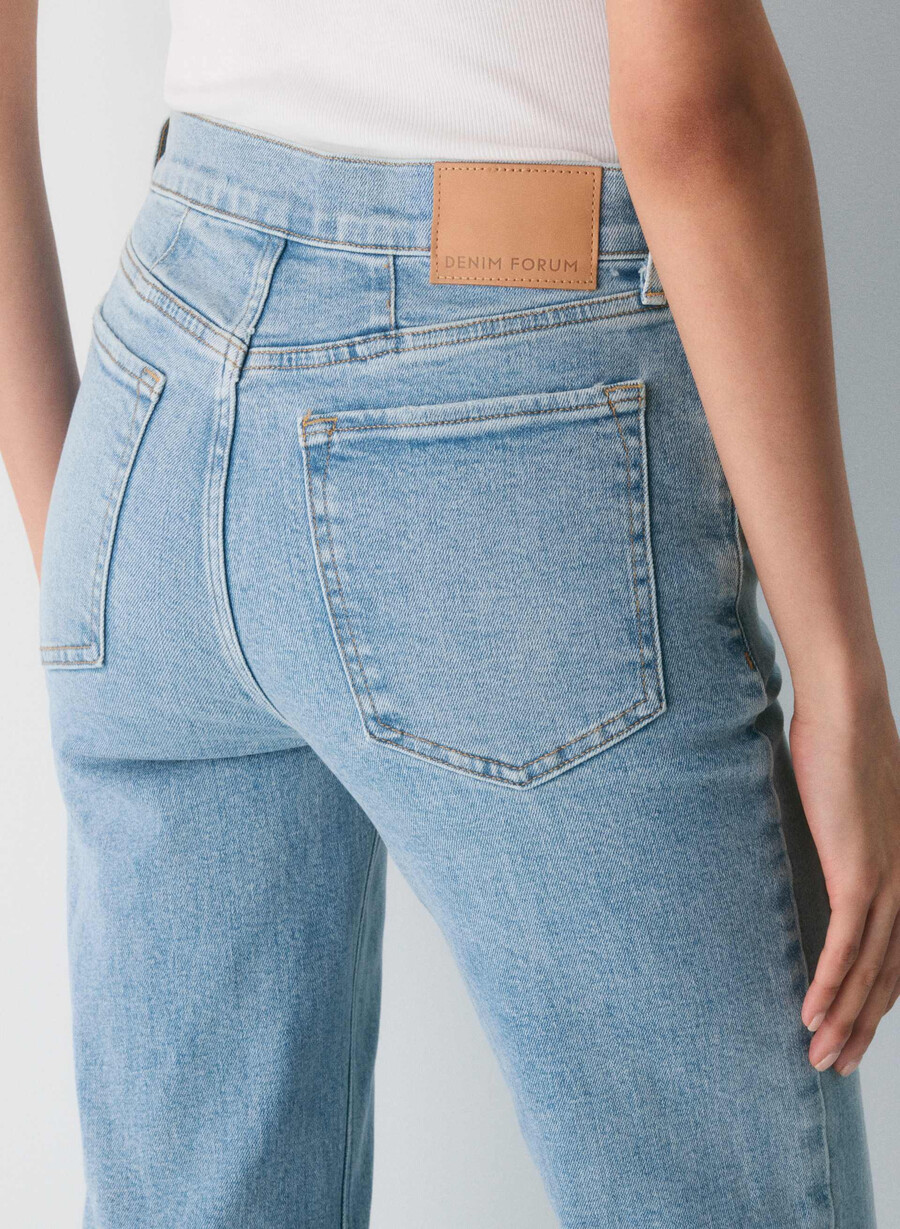 denim forum die 90er-jahre-snatched-hi-rise-straight-jeans 7 yrs bleu taboo