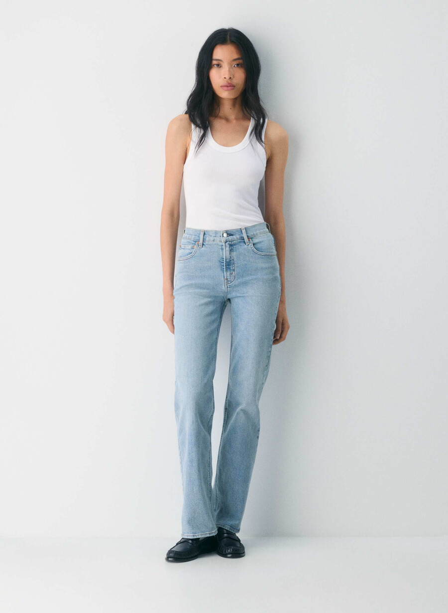 denim forum die 90er-jahre-snatched-hi-rise-straight-jeans 7 yrs bleu taboo