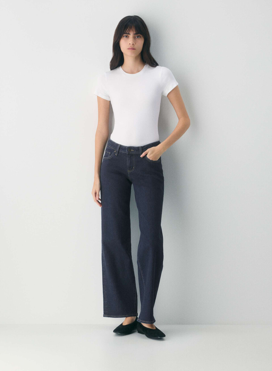 denim forum pam super lo-rise wide jeans no-stress dunkelblau