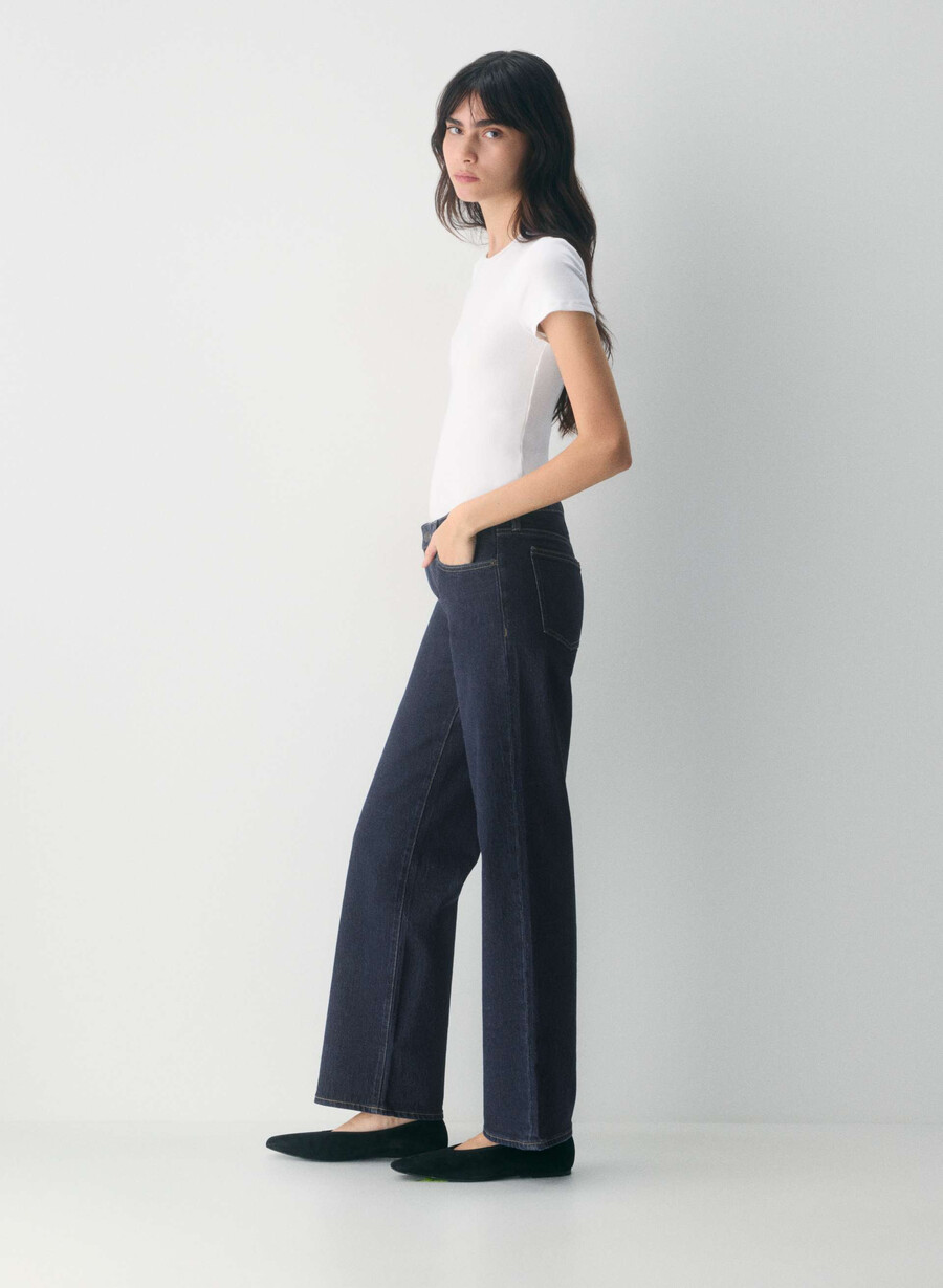 denim forum pam super lo-rise wide jeans no-stress dunkelblau