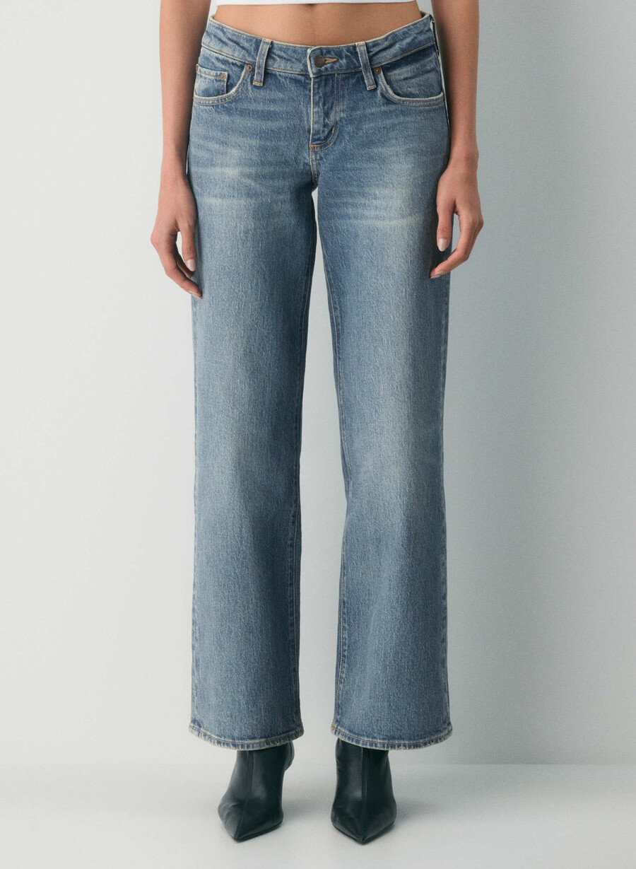denim forum pam super lo-rise wide jeans vintage mittelblau