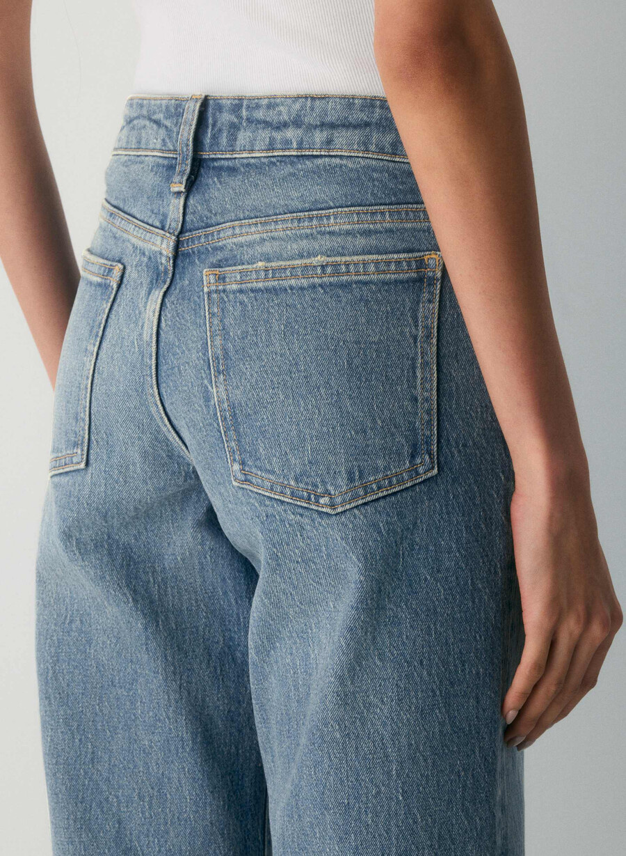 denim forum pam super lo-rise wide jeans vintage mittelblau