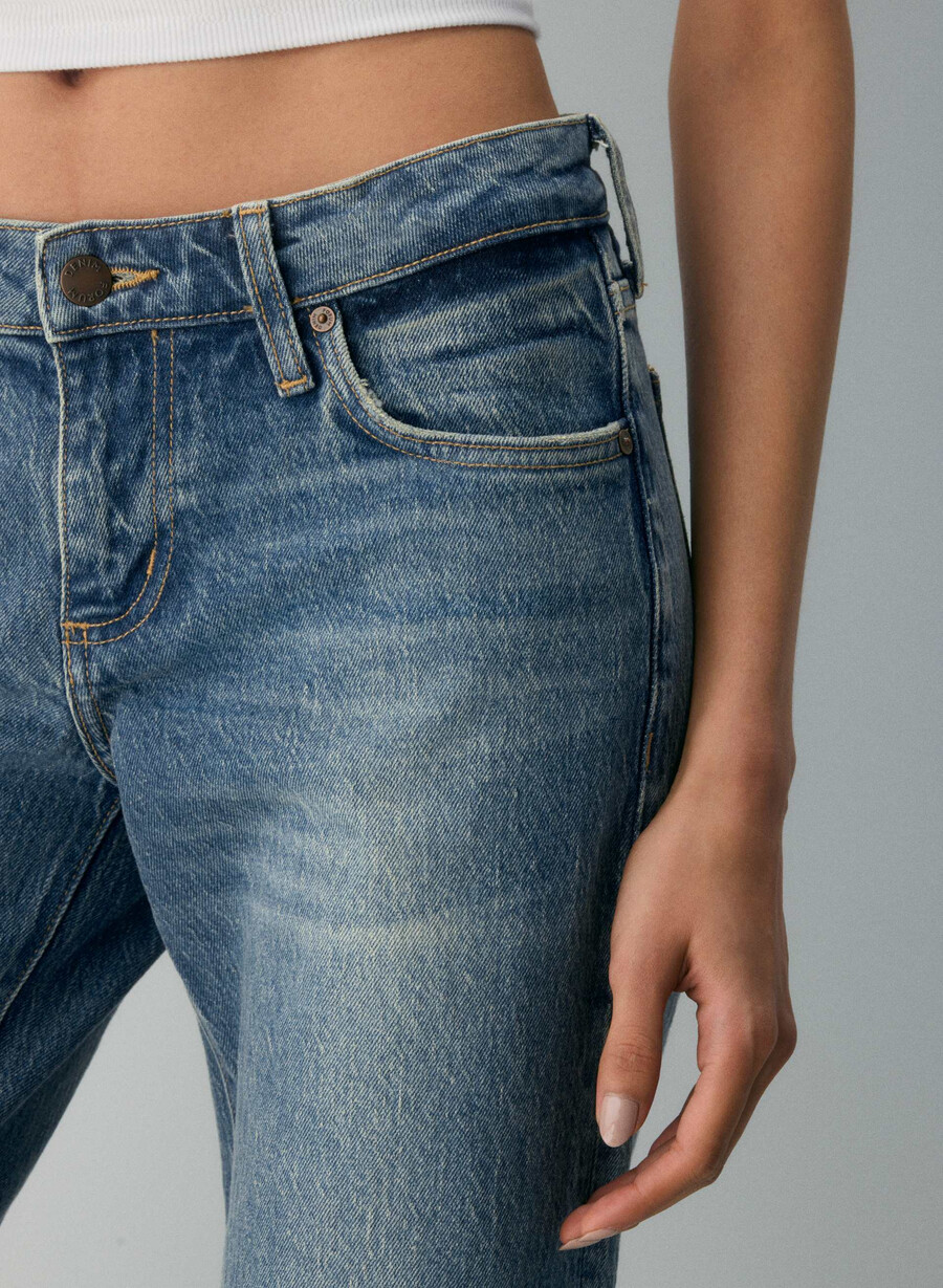 denim forum pam super lo-rise wide jeans vintage mittelblau