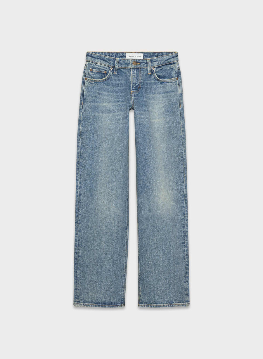 denim forum pam super lo-rise wide jeans vintage mittelblau