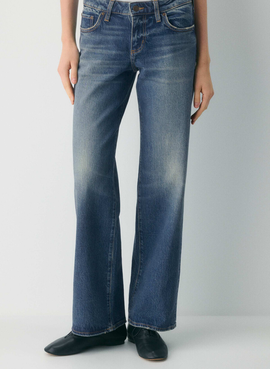 denim forum pam super lo-rise wide jeans vintage dunkelblau