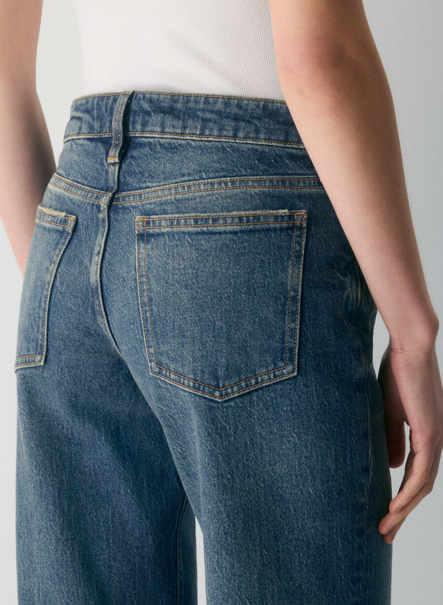 denim forum pam super lo-rise wide jeans vintage dunkelblau