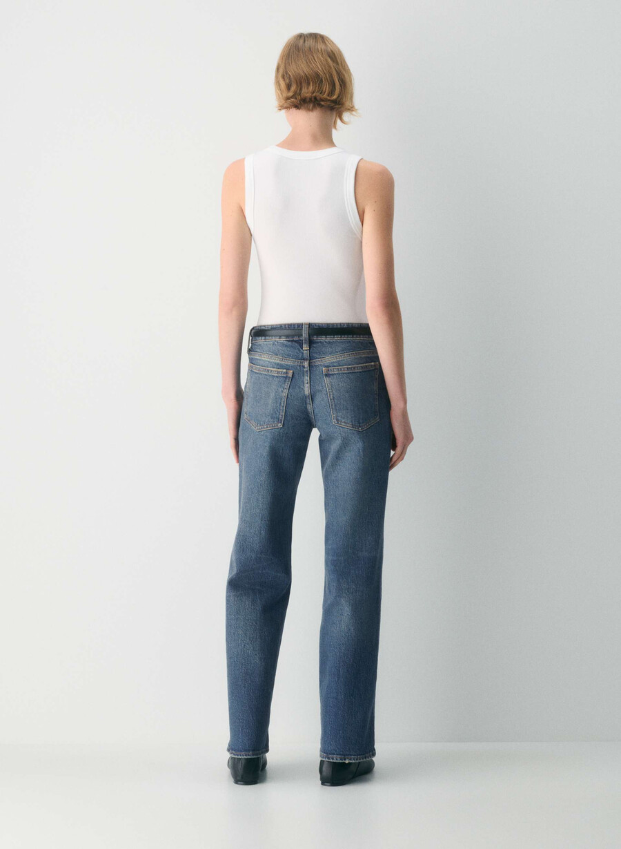 denim forum pam super lo-rise wide jeans vintage dunkelblau