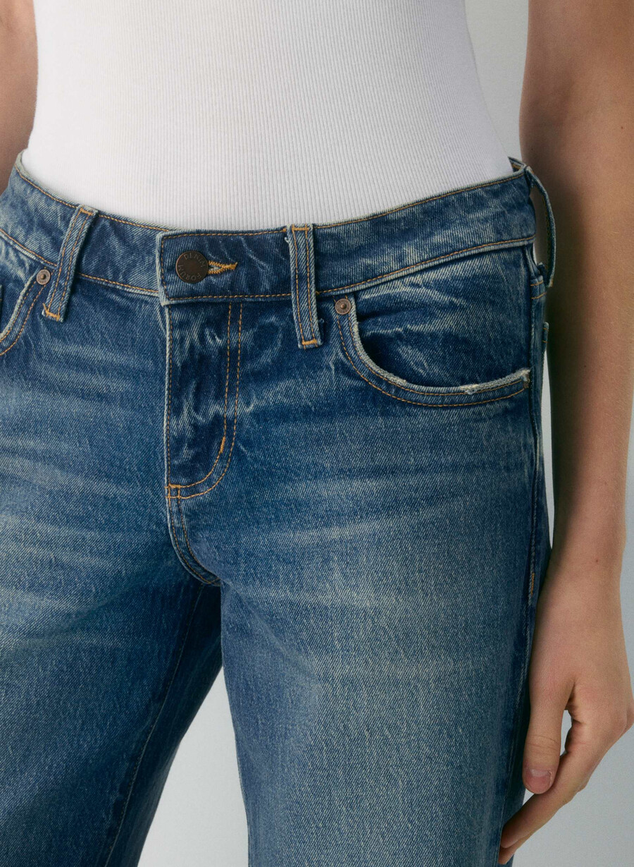 denim forum pam super lo-rise wide jeans vintage dunkelblau