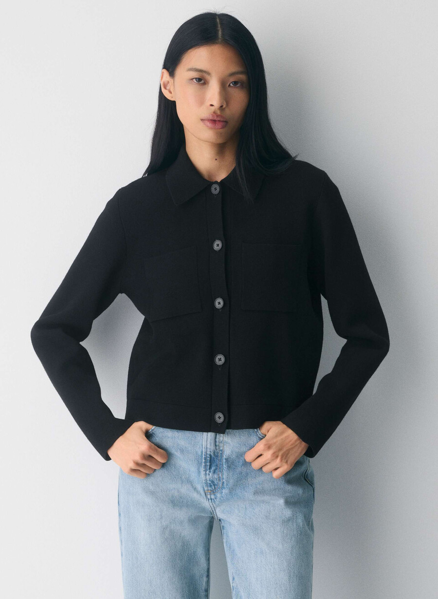 new society cardigan - wonder yarn schwarz