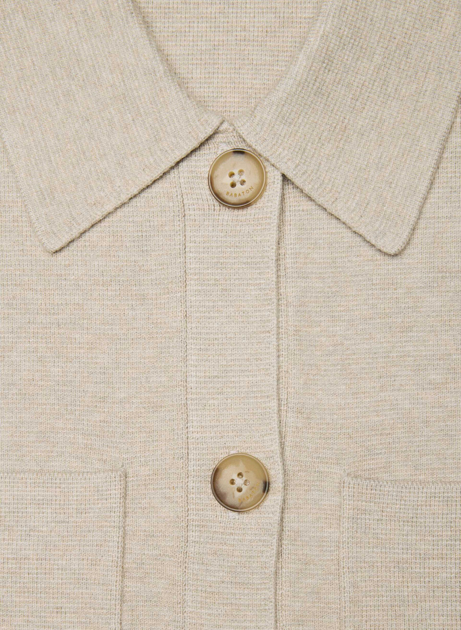 new society cardigan - wonder yarn heather ecru