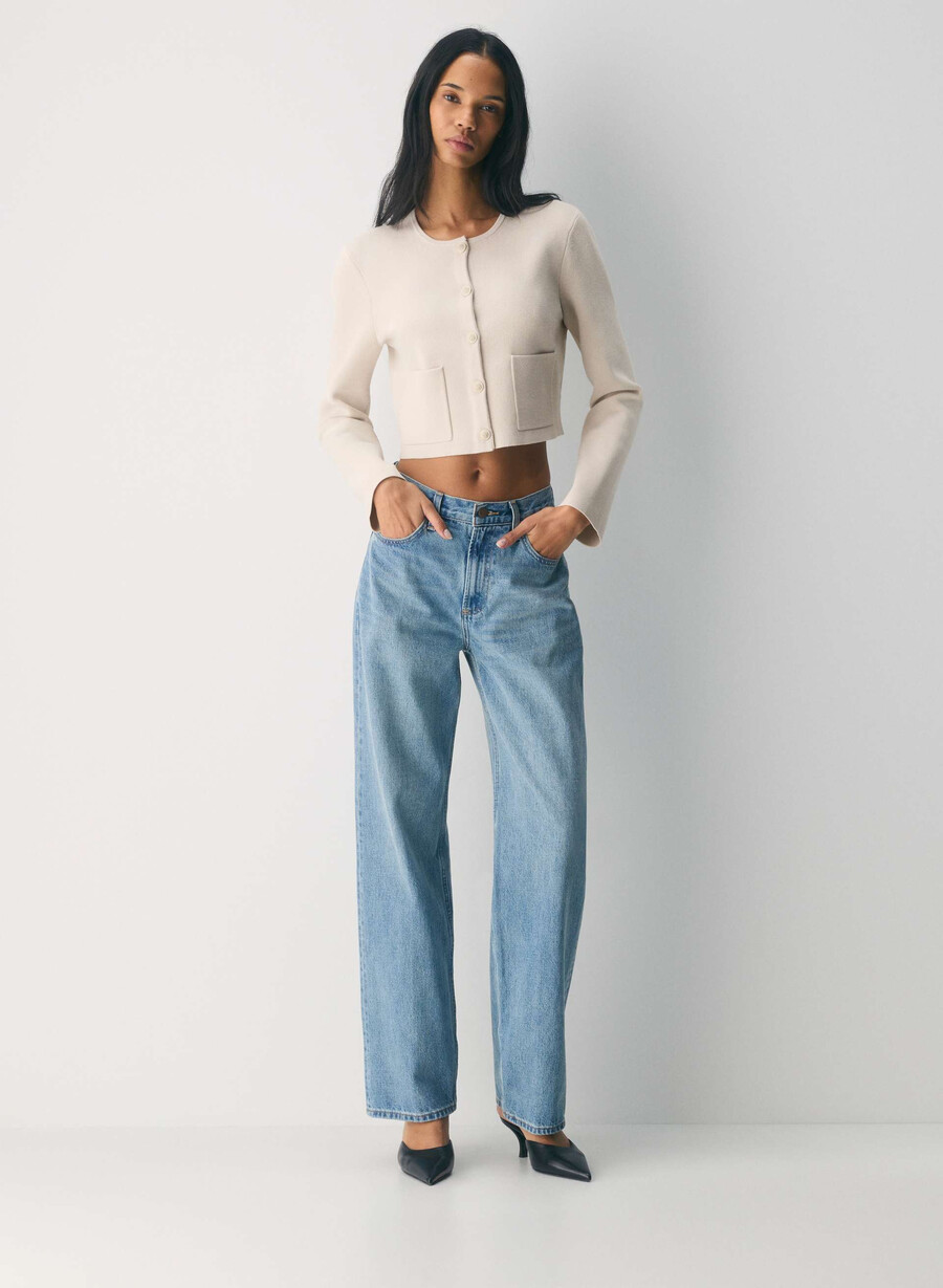 notable cardigan - wonder yarn matte pearl