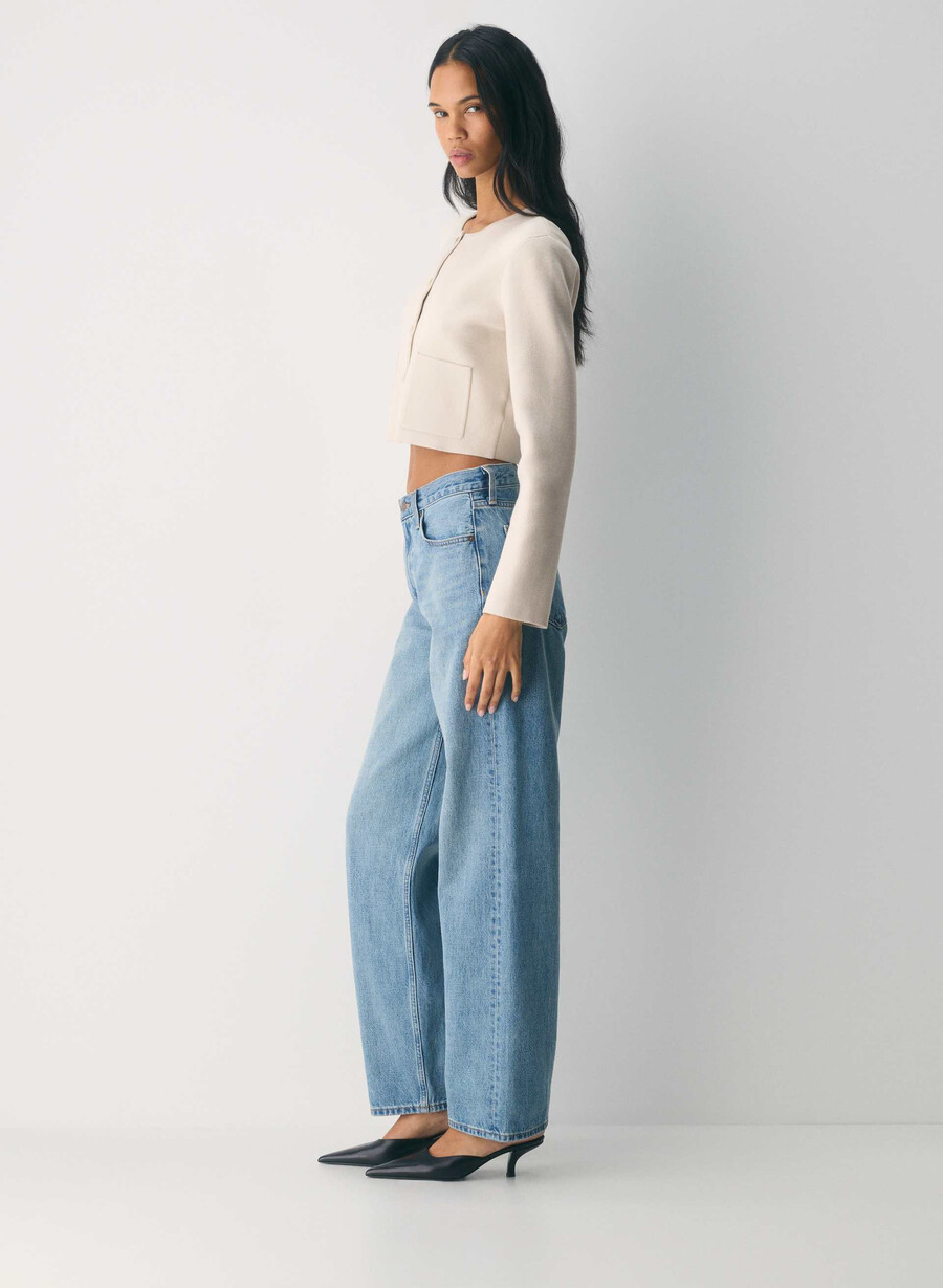 notable cardigan - wonder yarn matte pearl