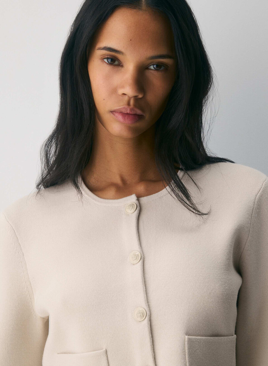 notable cardigan - wonder yarn matte pearl