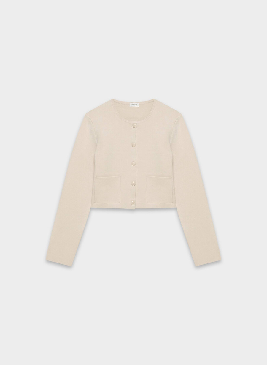 notable cardigan - wonder yarn matte pearl