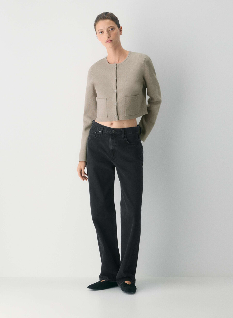 notable cardigan - wonder yarn heather nomad taupe