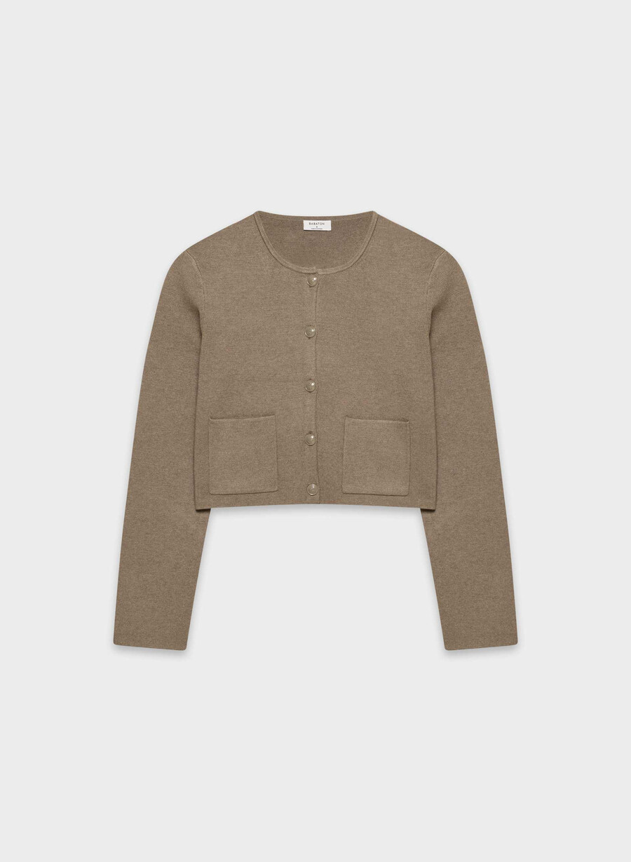 notable cardigan - wonder yarn heather folio brown