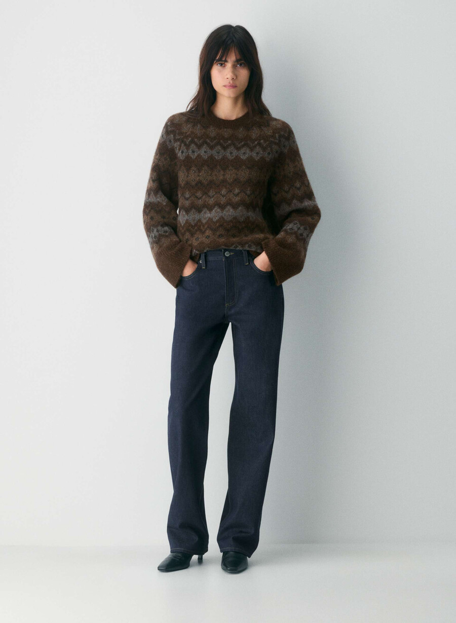 harlow pullover dunkelbraun mehrfarbig