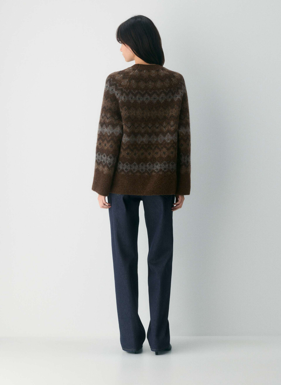 harlow pullover dunkelbraun mehrfarbig