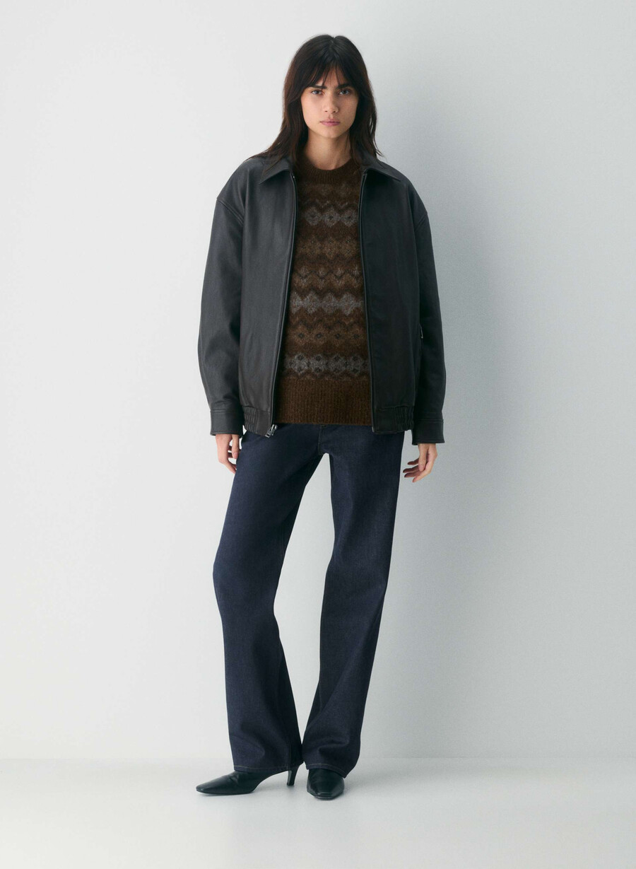 harlow pullover dunkelbraun mehrfarbig