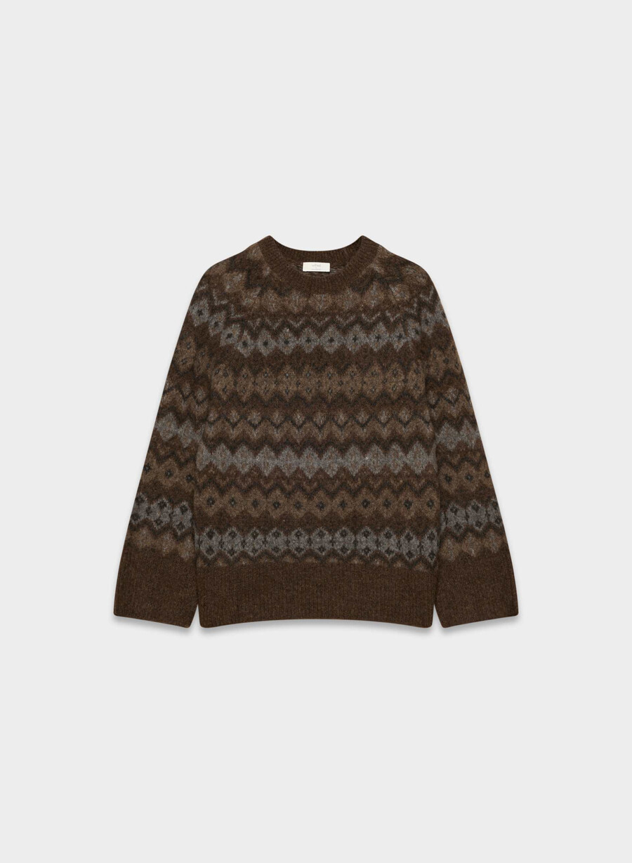 harlow pullover dunkelbraun mehrfarbig