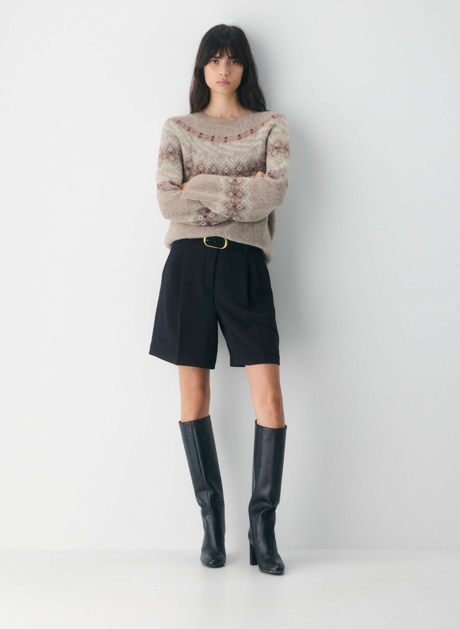 harlow sweater hthr stn gr multi