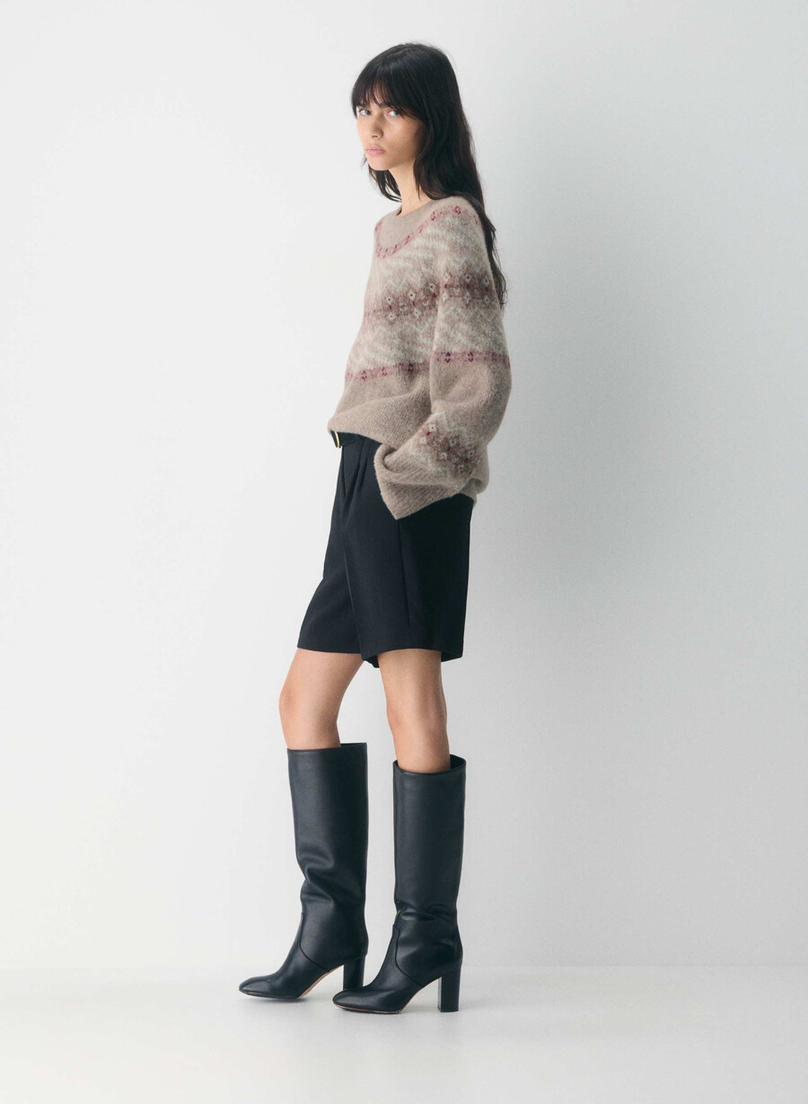 harlow sweater hthr stn gr multi