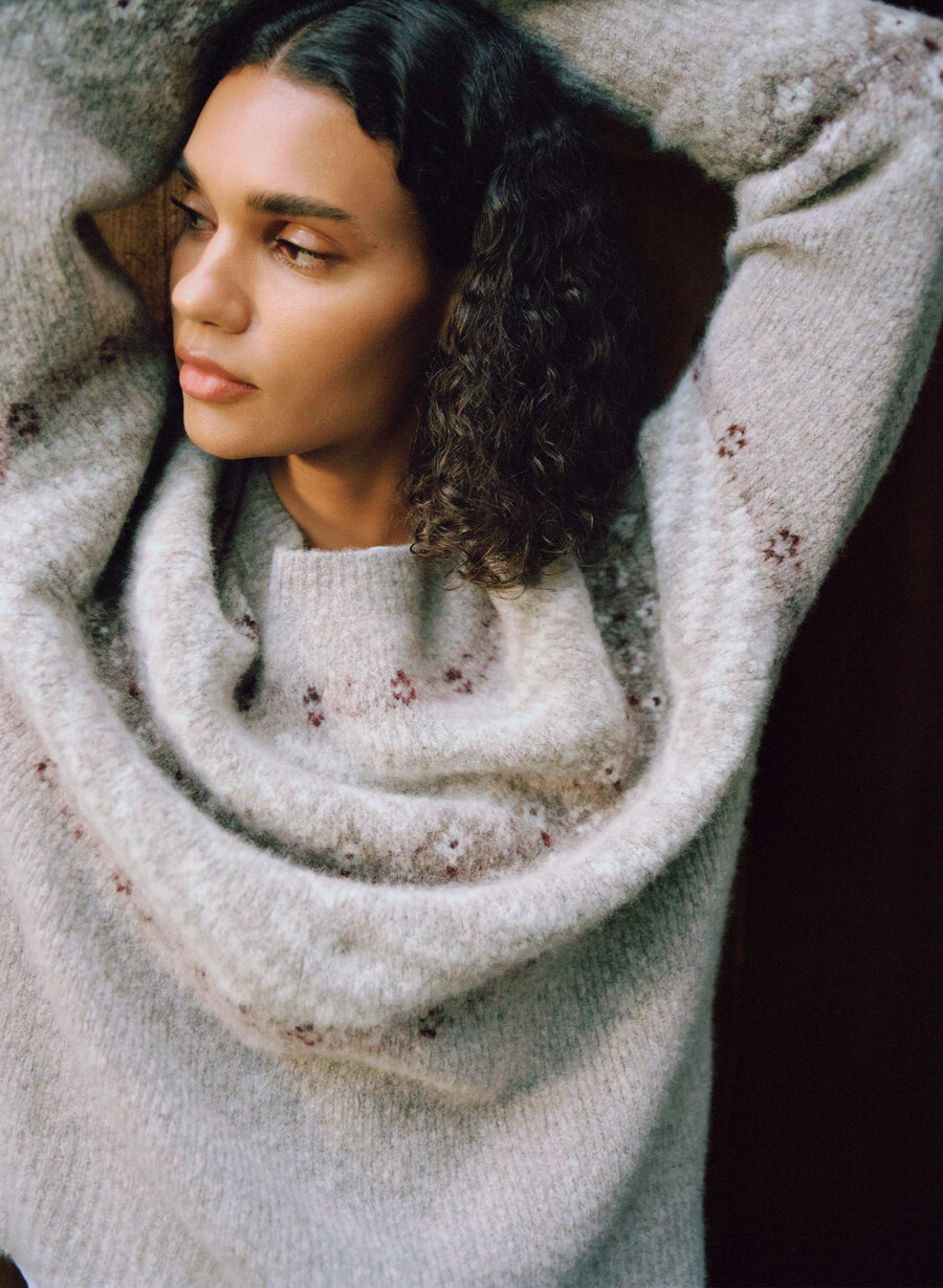 harlow sweater hthr stn gr multi