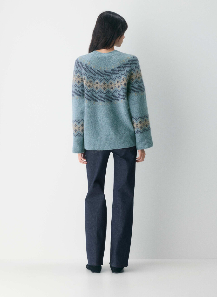 harlow pullover mittelblau mehrfach