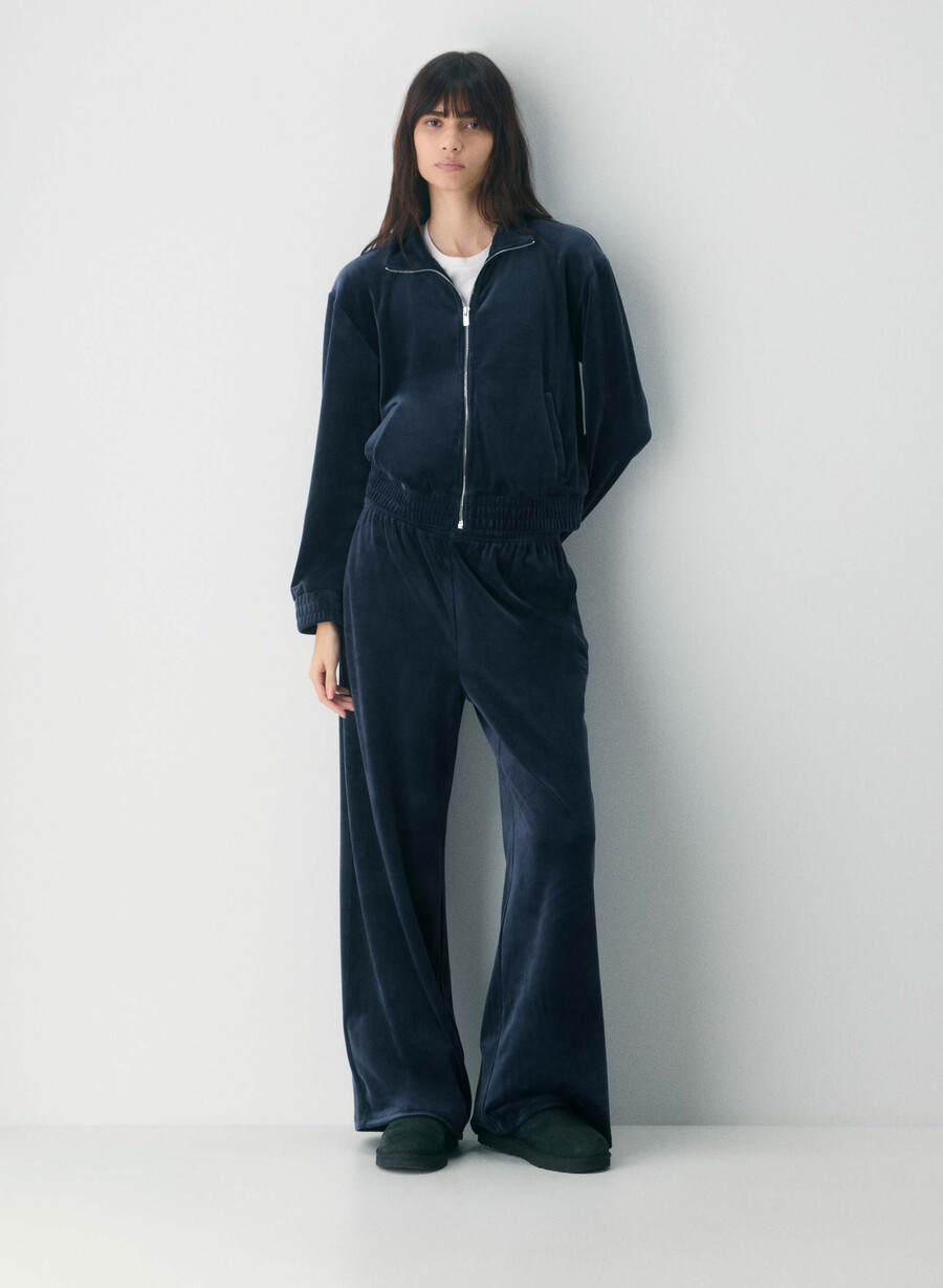 alexa velour zip-up admiral