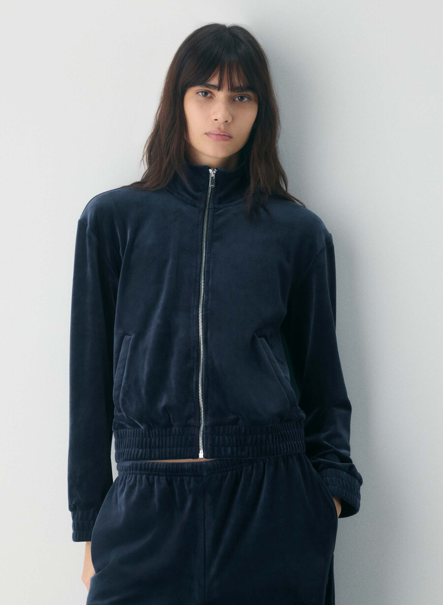 alexa velour zip-up admiral