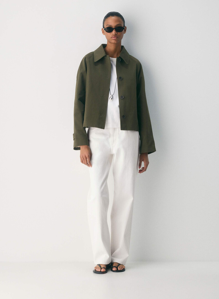 regent kurzer trenchcoat – rich twill dunkeloliv