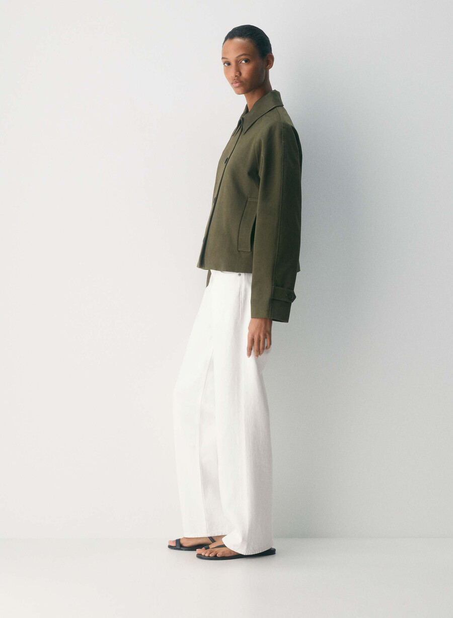 regent kurzer trenchcoat – rich twill dunkeloliv