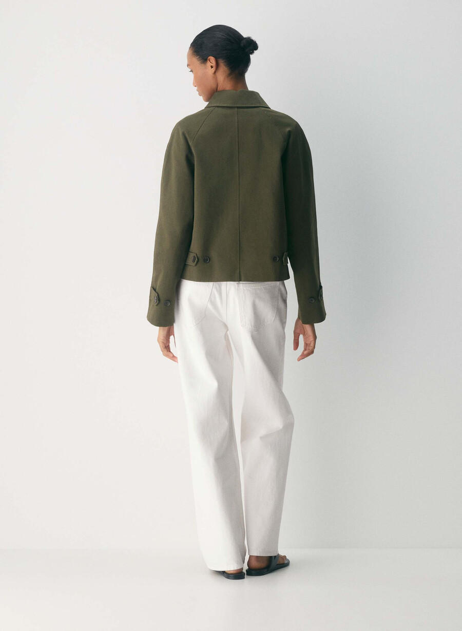 regent kurzer trenchcoat – rich twill dunkeloliv