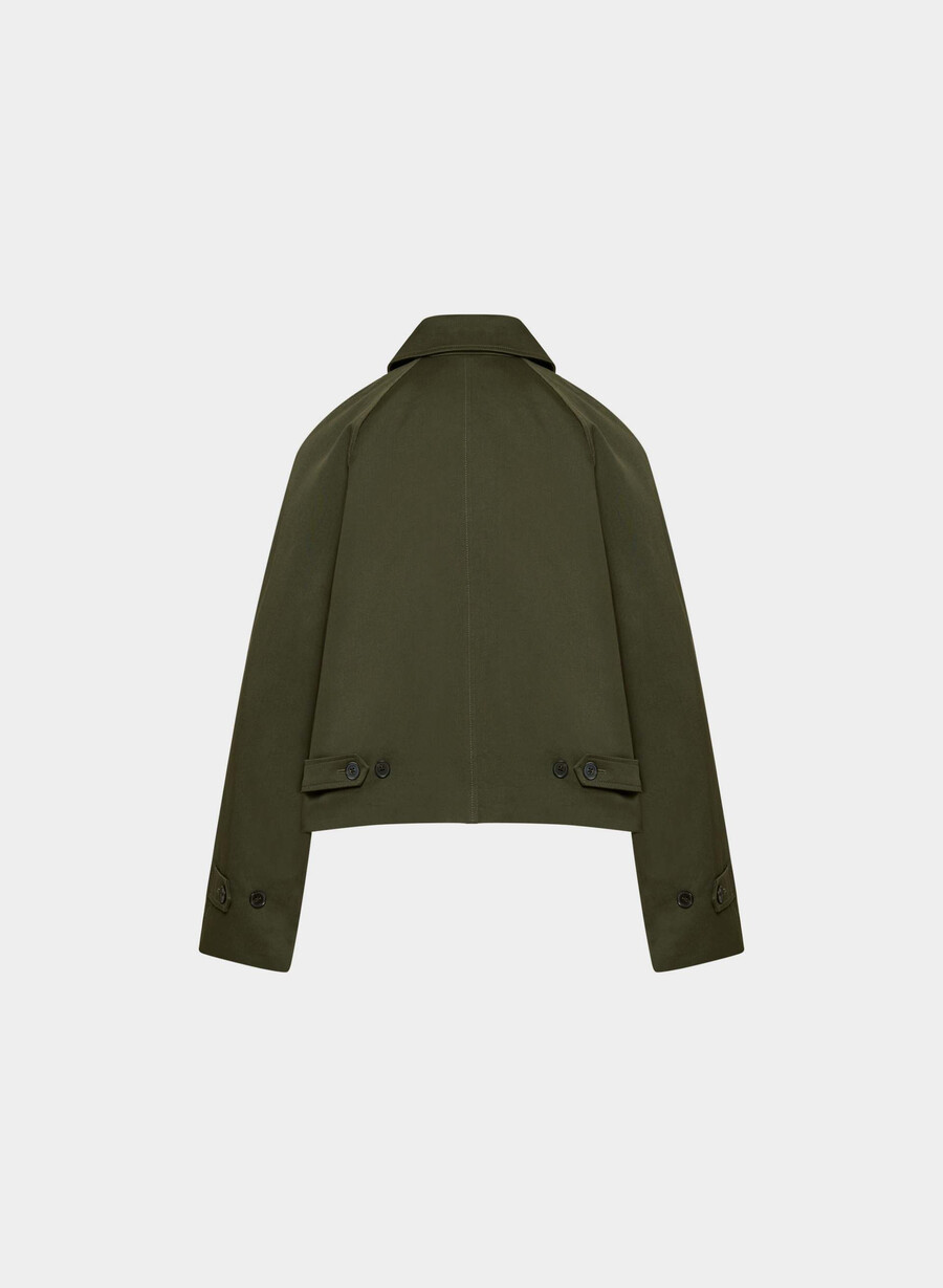 regent kurzer trenchcoat – rich twill dunkeloliv