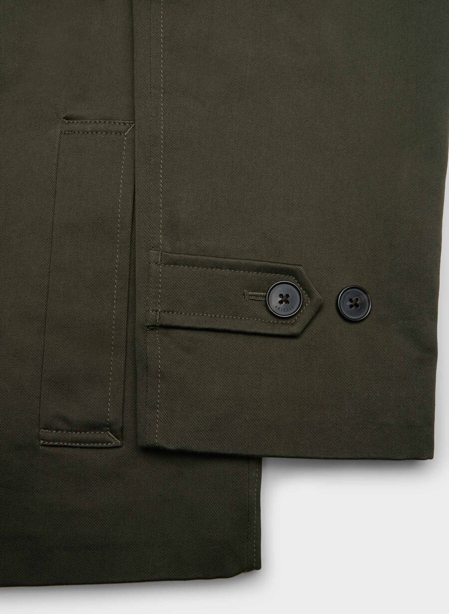 regent kurzer trenchcoat – rich twill dunkeloliv